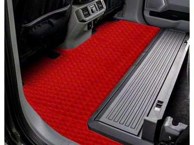 Single Layer Diamond Front and Rear Floor Mats; Full Red (19-24 Ranger SuperCrew)