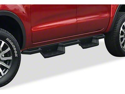 Square Tube Drop Style Nerf Side Step Bars; Matte Black (19-24 Ranger SuperCrew)