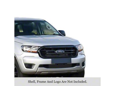 Stainless Steel Billet Lower Overlay Grille; Black (19-23 Ranger w/o Adaptive Cruise Control)