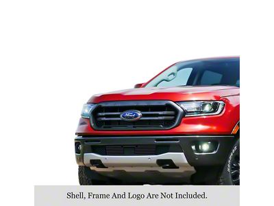Stainless Steel Billet Lower Overlay Grille; Black (19-23 Ranger w/ Adaptive Cruise Control)