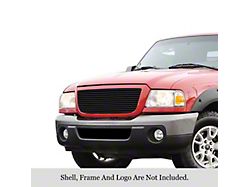 Stainless Steel Billet Upper Grille; Black (06-11 Ranger)