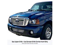 Stainless Steel Billet Upper and Lower Grille Overlay; Polished (06-11 Ranger FX4, XL, XLT)