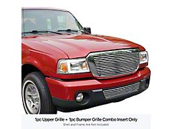 Stainless Steel Billet Upper and Lower Grille Overlay; Polished (06-11 Ranger, Excluding STX)