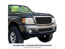Stainless Steel Billet Upper and Lower Grilles; Black (06-11 Ranger, Excluding STX)
