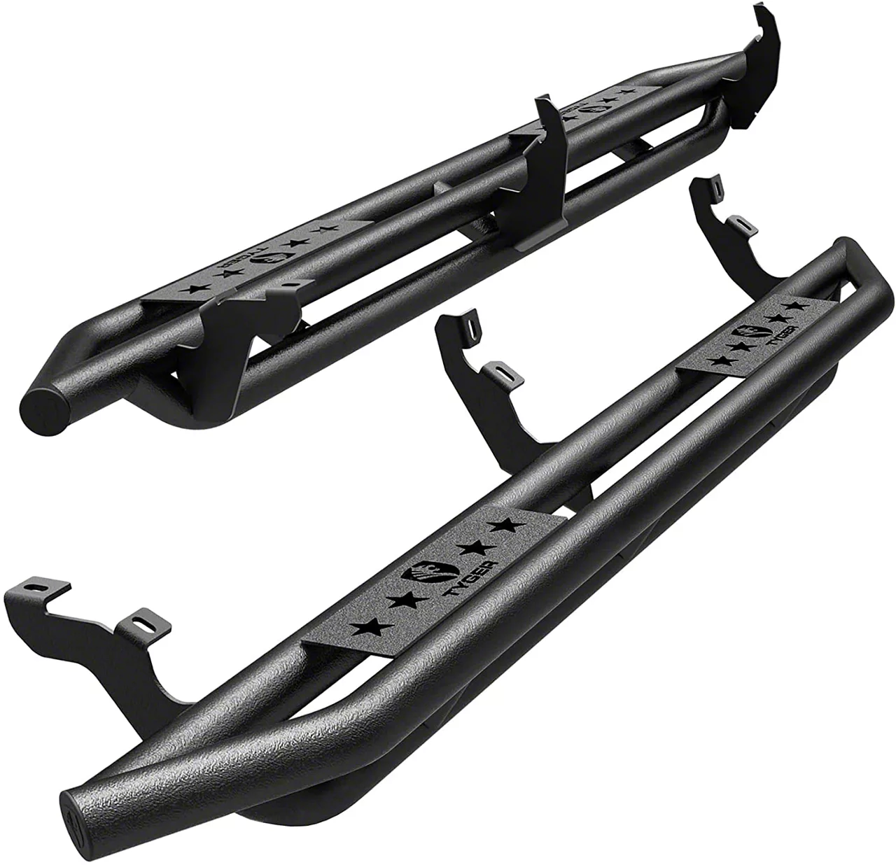 Stepside Cap Ranger Ranger Star Armor Side Step Bars; Textured Black (19-25 Ranger ...