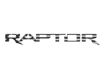 Tailgate Emblem Insert Letters; Black/Silver American Flag (24-25 Ranger Raptor)