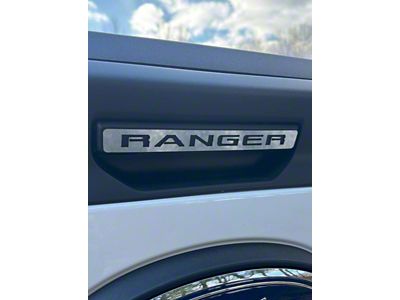 Tailgate Handle Accent Trim with Ranger Cutout; Stainless Steel (24-26 Ranger)