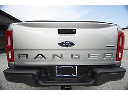 Tailgate Insert Letters; Black and Silver American Flag (19-23 Ranger)