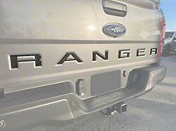 Tailgate Insert Letters; Reflective Black Topo (19-23 Ranger)