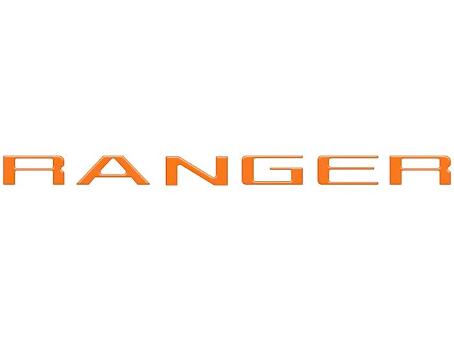 Tailgate Letter Inserts; Gloss Orange (2024 Ranger)