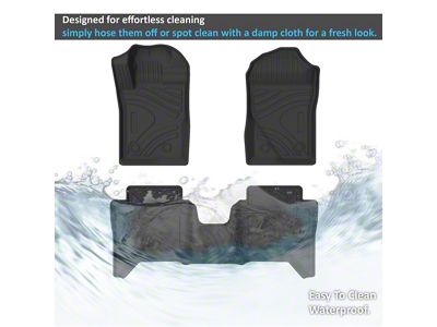 TOTALINER Heavy Duty Front and Rear Floor Liners; Black (19-23 Ranger SuperCrew)