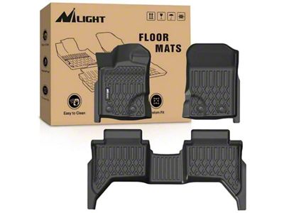 TPE Front and Rear Floor Liners; Black (19-23 Ranger SuperCrew)