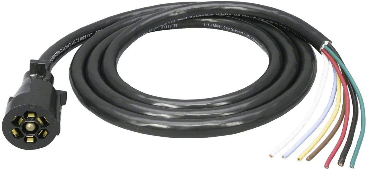 Service Ranger Connector Ranger Trailer Wiring Adapter Connector; 7-Way Molded Trailer Cord with ...