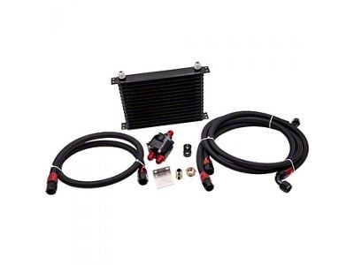 Universal Engine Oil Cooler with Oil Filter Adapter and Hose Kit; 15-Row (Universal; Some Adaptation May Be Required)
