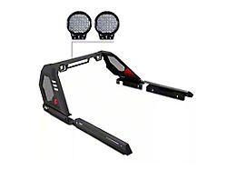 Vigor Roll Bar with 9-Inch Black Round LED Lights; Black (19-25 Ranger)