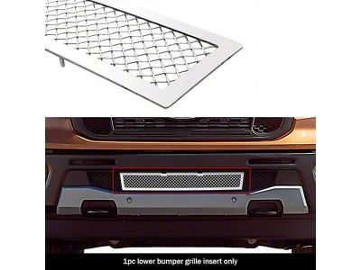 Wire Mesh Lower Bumper Grille Overlay; Polished (19-23 Ranger w/o Adaptive Cruise Control)