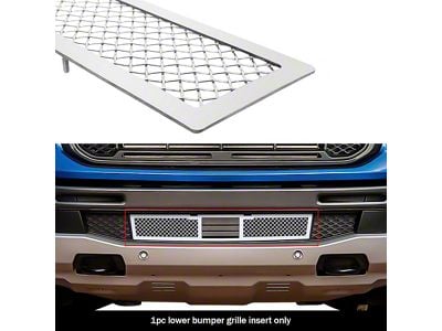 Wire Mesh Lower Bumper Grille Overlay; Polished (19-23 Ranger w/ Adaptive Cruise Control)