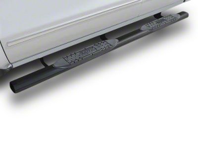 Raptor Series 4-Inch Straight Oval Nerf Side Step Bars; Body Mount; Black (07-13 Sierra 1500)