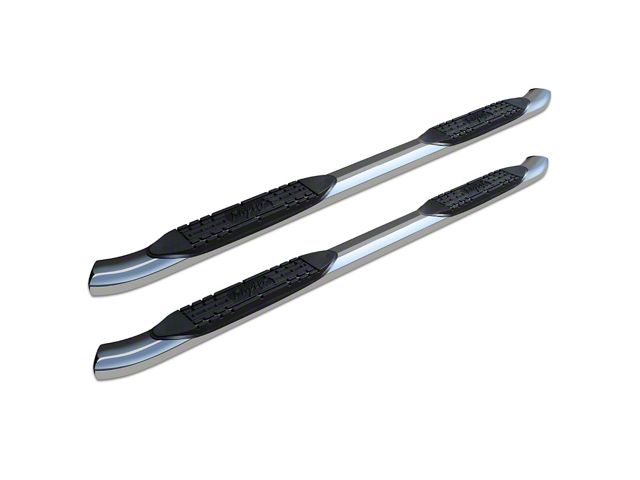 Raptor Series 4-Inch OE Style Curved Oval Side Step Bars; Rocker Mount; Polished Stainless Steel (07-13 Silverado 1500)