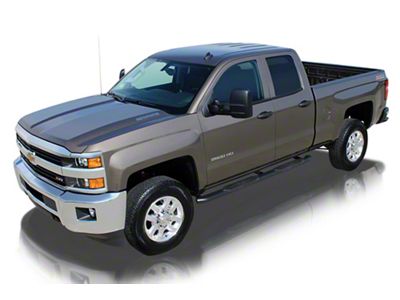 Raptor Series 5-Inch OE Style Curved Oval Side Step Bars; Rocker Mount; Black (07-13 Sierra 1500)