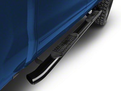 Raptor Series 5-Inch OE Style Curved Oval Side Step Bars; Rocker Mount; Black (14-18 Silverado 1500)