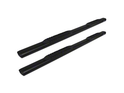 Raptor Series 5-Inch Oval Style Slide Track Running Boards; Black Textured (15-24 F-150 SuperCab)