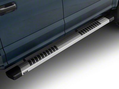 Raptor Series 6-Inch OEM Style Slide Track Running Boards; Brushed Aluminum (17-25 F-250 Super Duty SuperCrew)