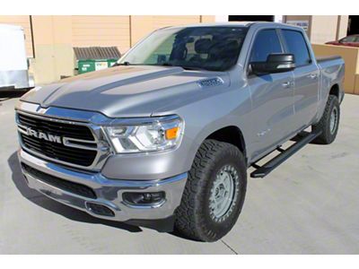 Raptor Series 5-Inch OEM Style Full Tread Slide Track Running Boards; Black Textured (19-25 RAM 1500 Crew Cab)