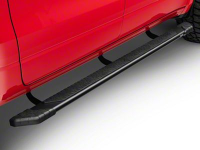 Raptor Series 5-Inch Tread Step Slide Track Running Boards; Black Textured (19-25 RAM 1500 Crew Cab)