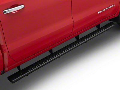 Raptor Series 5-Inch OEM Style Full Tread Slide Track Running Boards; Black Textured (19-25 Sierra 1500 Crew Cab)