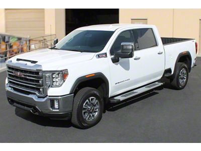 Raptor Series 6-Inch OEM Style Slide Track Running Boards; Brushed Aluminum (19-25 Sierra 1500 Crew Cab)