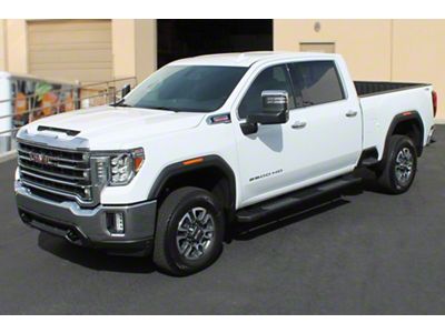 Raptor Series 6-Inch OEM Style Slide Track Running Boards; Black Textured (19-25 Sierra 1500 Crew Cab)