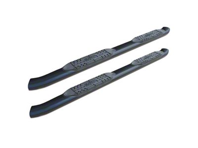 Raptor Series 5-Inch OE Style Curved Oval Side Step Bars; Rocker Mount; Black (07-19 6.0L Sierra 3500 HD Regular Cab)