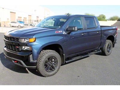 Raptor Series 5-Inch Oval Style Slide Track Running Boards; Black Textured (19-25 Silverado 1500 Crew Cab)