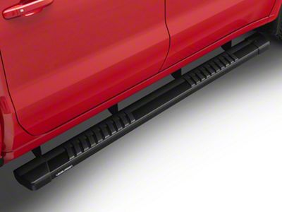 Raptor Series 6-Inch OEM Style Slide Track Running Boards; Black Textured (19-25 Silverado 1500 Crew Cab)