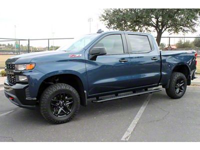 Raptor Series 5-Inch OEM Style Full Tread Slide Track Running Boards; Black Textured (20-25 Silverado 3500 HD Crew Cab)