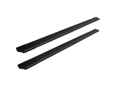 Raptor Series 5-Inch OEM Style Full Tread Slide Track Running Boards; Black Textured (07-19 Silverado 3500 HD Extended/Double Cab)