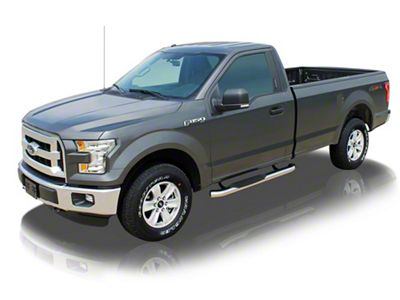 Raptor Series 4-Inch OE Style Curved Oval Side Step Bars; Polished Stainless Steel (17-25 F-250 Super Duty Regular Cab)