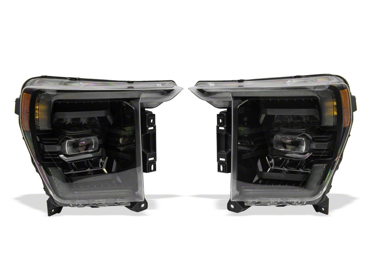Raxiom F-150 CXR Series LED Headlights with White DRL; Black