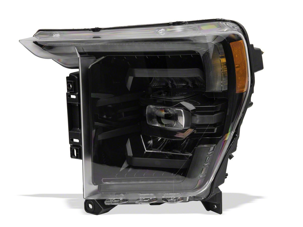 Raxiom F-150 CXR Series LED Headlights with White DRL; Black