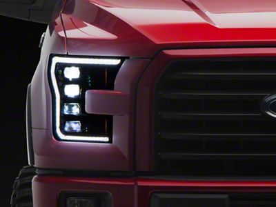 Raxiom CXR Series V2 LED Projector Headlights; Black Housing; Clear Lens (15-17 F-150; 18-20 F-150 Raptor)