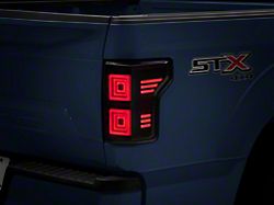 Raxiom Horizon LED Tail Lights; Black Housing; Clear Lens (15-20 F-150 w/ Factory Halogen Non-BLIS Tail Lights)