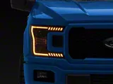 Raxiom LED Halo Surround Headlights with Amber DRL; Black Housing; Clear Lens (18-20 F-150 w/ Factory Halogen Headlights)