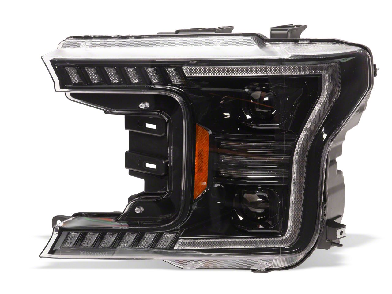 SEBLAFF Passenger Side Headlight Assembly For Ford Explorer Sport 2016-2018 - Halogen With LED DRL, Black Housing