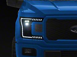 Raxiom LED Halo Surround Headlights with White DRL; Black Housing; Clear Lens (18-20 F-150 w/ Factory Halogen Headlights)