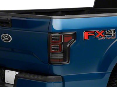 Raxiom LED Tail Lights; Black Housing; Smoked Lens (15-17 F-150 w/ Factory Halogen Non-BLIS Tail Lights)