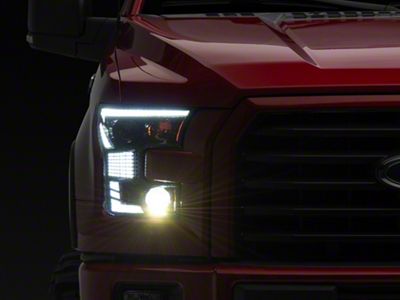 Raxiom XR Series LED Projector Headlights with DRL; Black Housing; Clear Lens (15-17 F-150 w/ Factory Halogen Headlights)