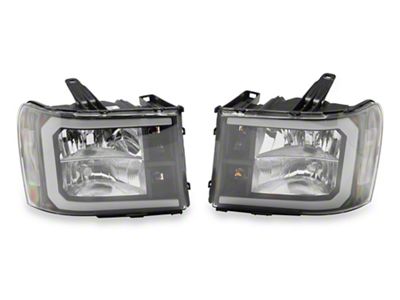 Raxiom LED Bar Headlight; Chrome Housing; Clear Lens (07-14 Sierra 2500 HD)