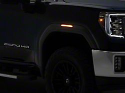 Raxiom V2 LED Side Markers; Smoked Lens; Amber LED (20-26 Sierra 2500 HD)