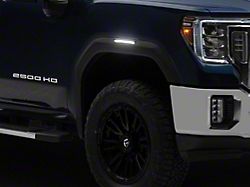 Raxiom V2 LED Side Markers; Smoked Lens; White LED (20-26 Sierra 2500 HD)